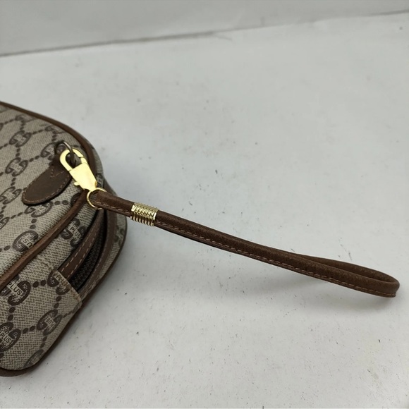 GUCCI PLUS Wristlet or Cosmetic Pouch Bag  Brown PVC. ***VINTAGE*** - Picture 6 of 9